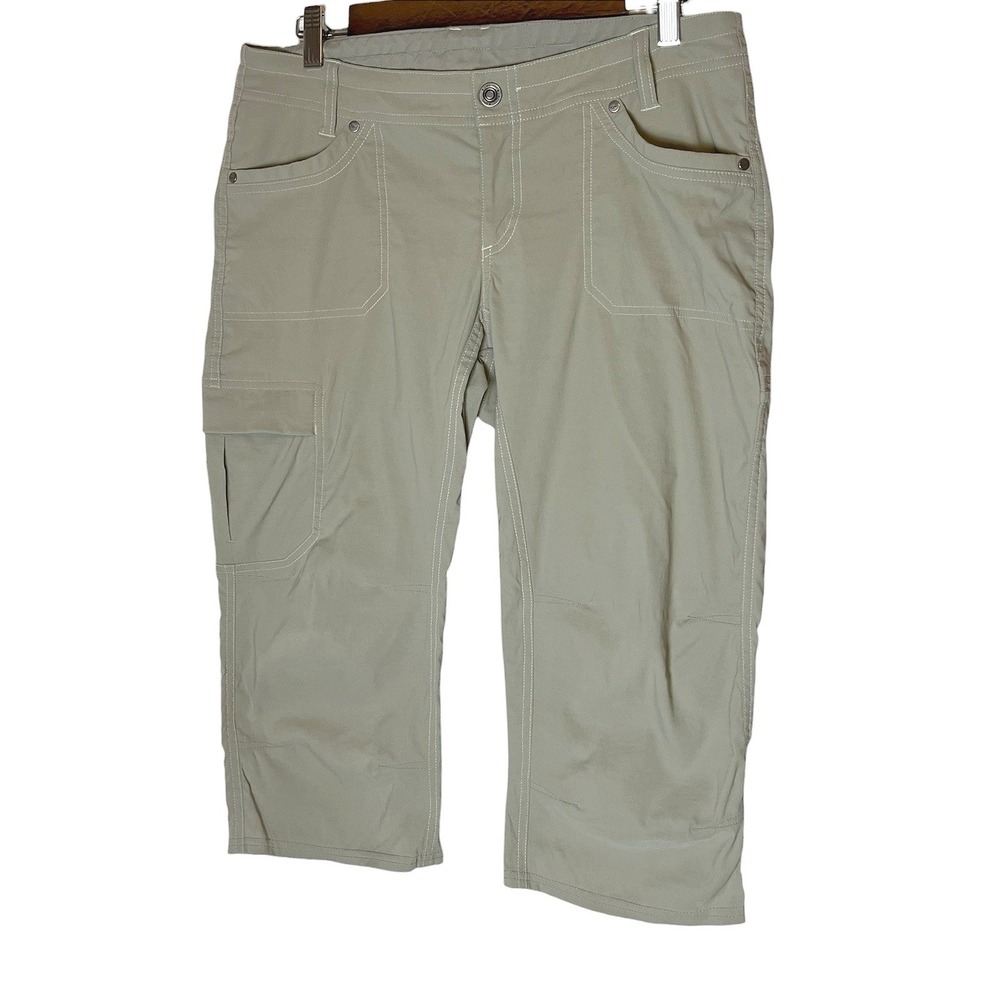 Kuhl Womens 10 Tan Khaki Hiking Cargo Cropped Pants Khaki